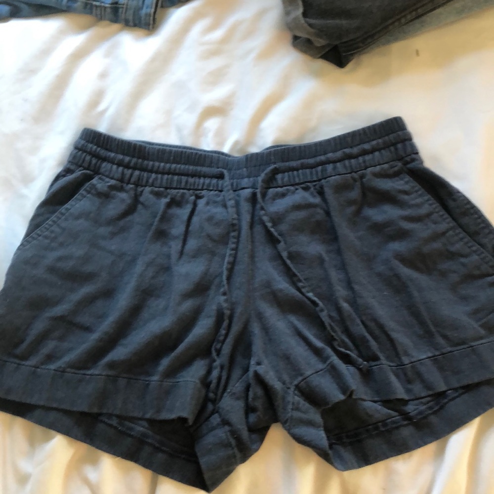 Navy blue linen shorts